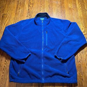 L.L.Bean Men's XL Royal Blue Polartec Fleece Full Zip Jacket Coat Outdoor 0FJM3